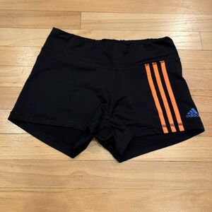 Adidas Climalite Women's Black Shorts with Orange Stripes